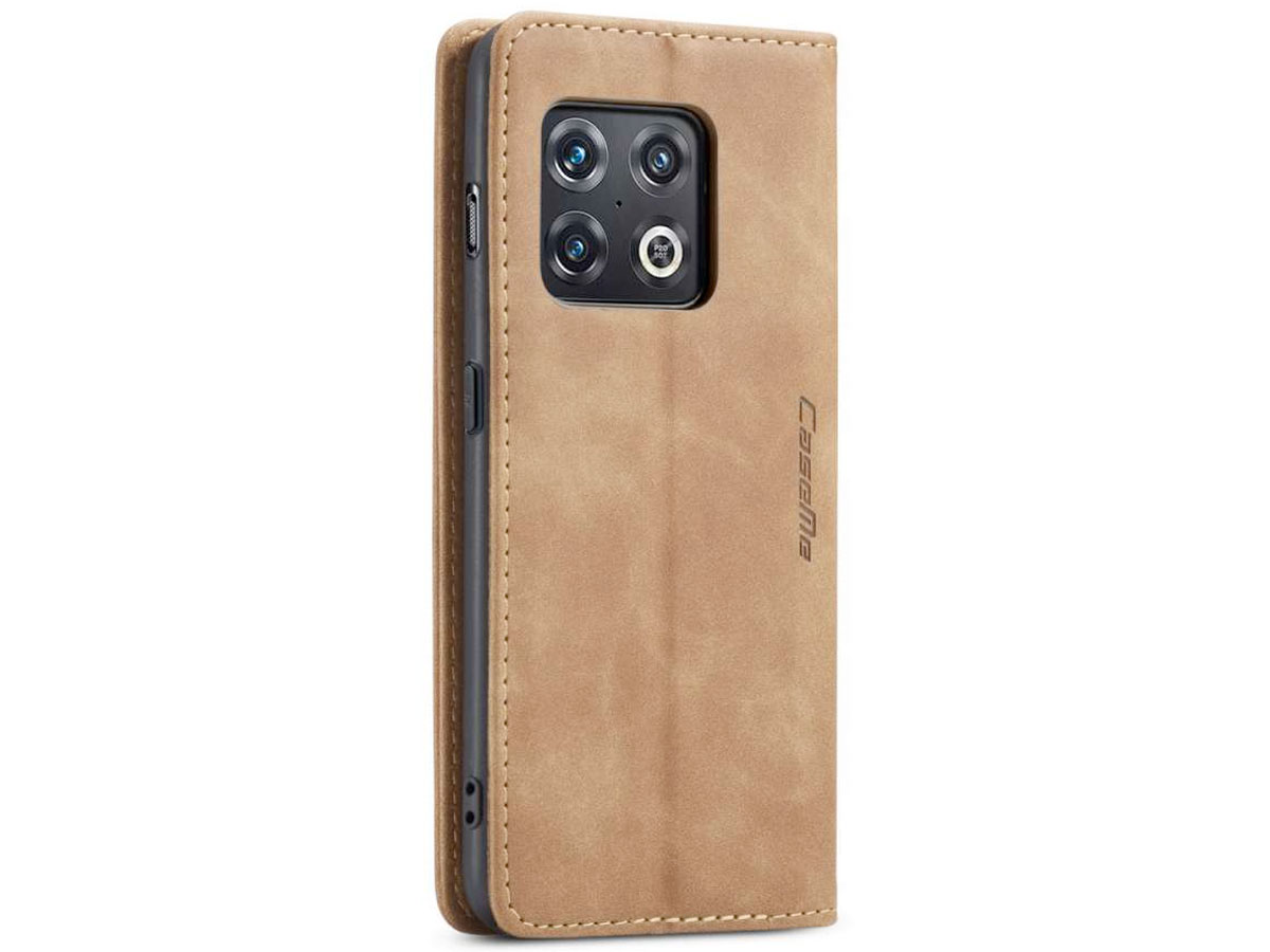 CaseMe Vintage BookCase Tan Bruin - OnePlus 10 Pro hoesje