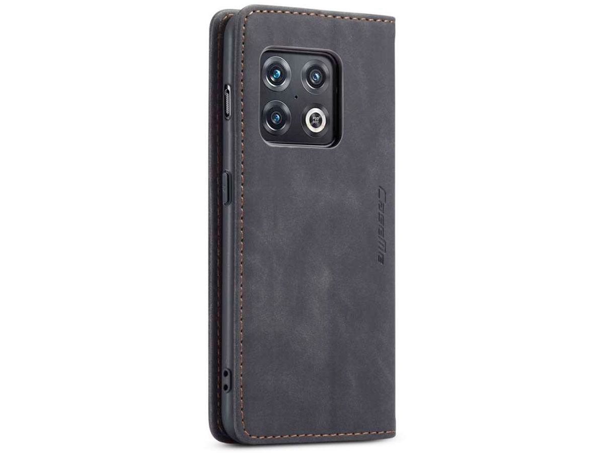 CaseMe Vintage BookCase Zwart - OnePlus 10 Pro hoesje