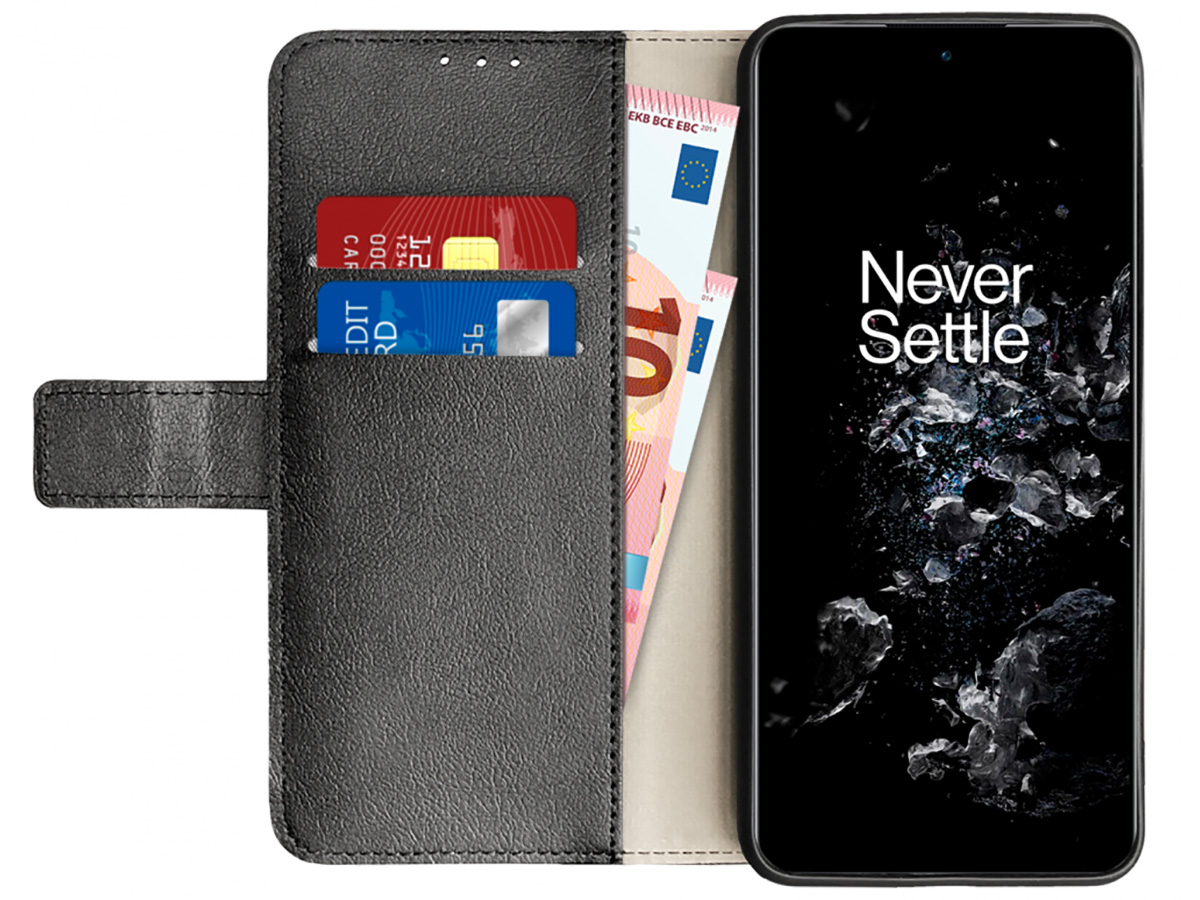 Just in Case Card Wallet Case Zwart - OnePlus 10T hoesje