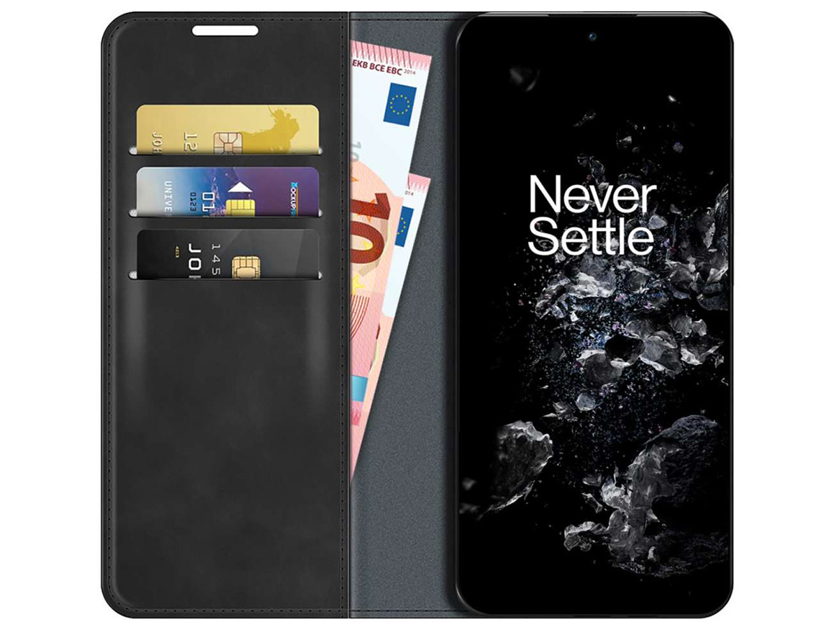 Just in Case Slim Wallet Case Zwart - OnePlus 10T hoesje