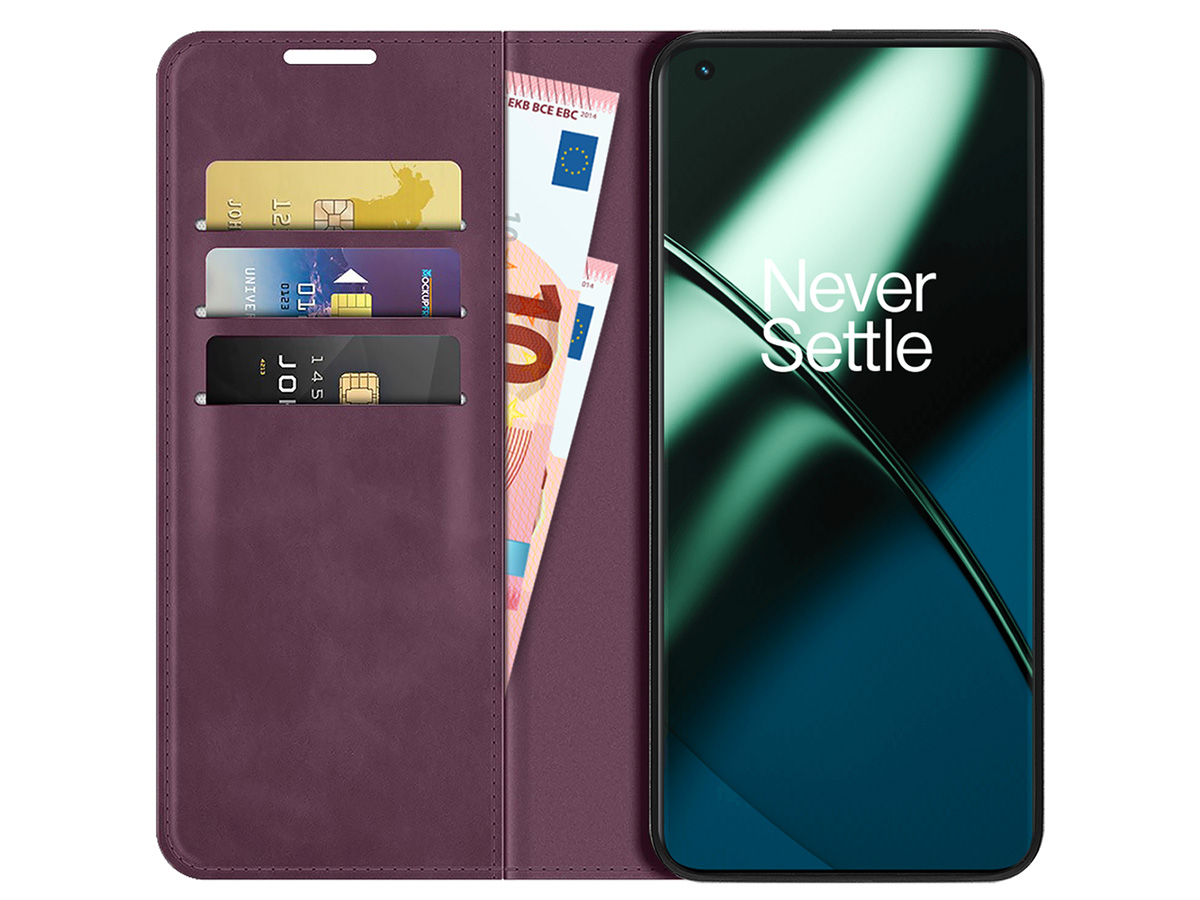 Just in Case Slim Wallet Case Paars - OnePlus 11 hoesje