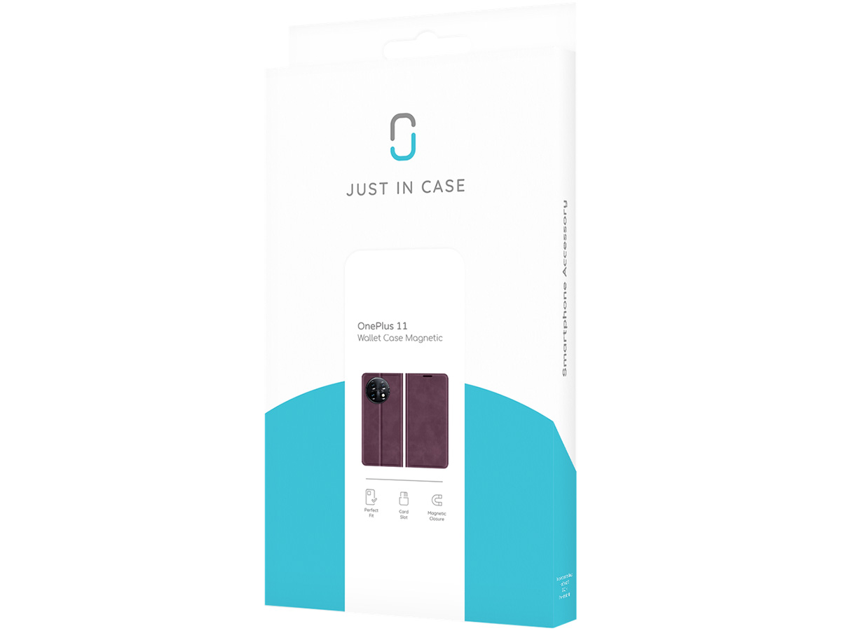 Just in Case Slim Wallet Case Paars - OnePlus 11 hoesje