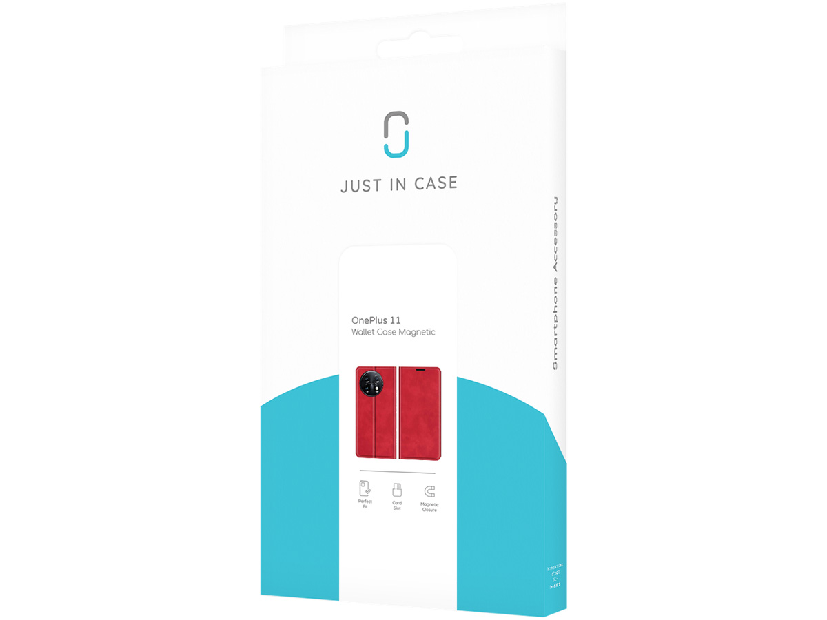 Just in Case Slim Wallet Case Rood - OnePlus 11 hoesje