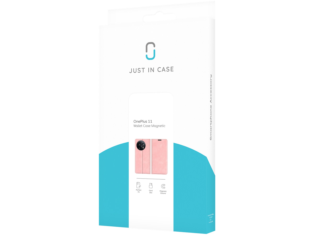 Just in Case Slim Wallet Case Roze - OnePlus 11 hoesje
