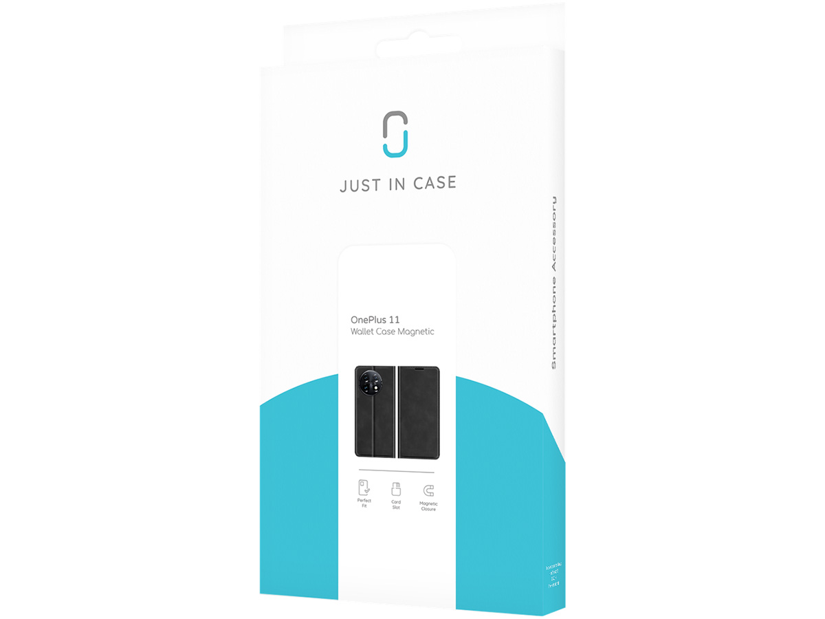 Just in Case Slim Wallet Case Zwart - OnePlus 11 hoesje