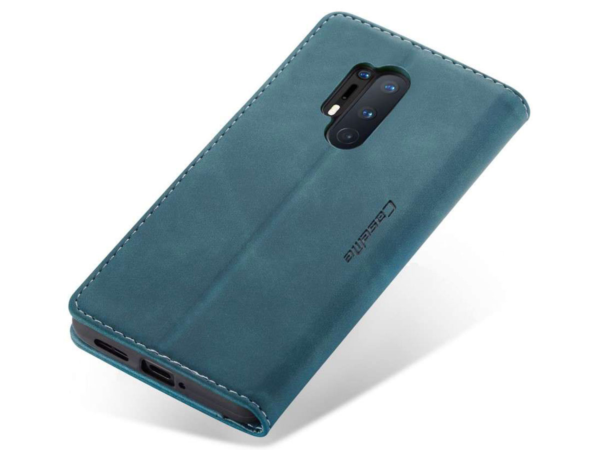 CaseMe Vintage BookCase Blauw - OnePlus 8 Pro hoesje