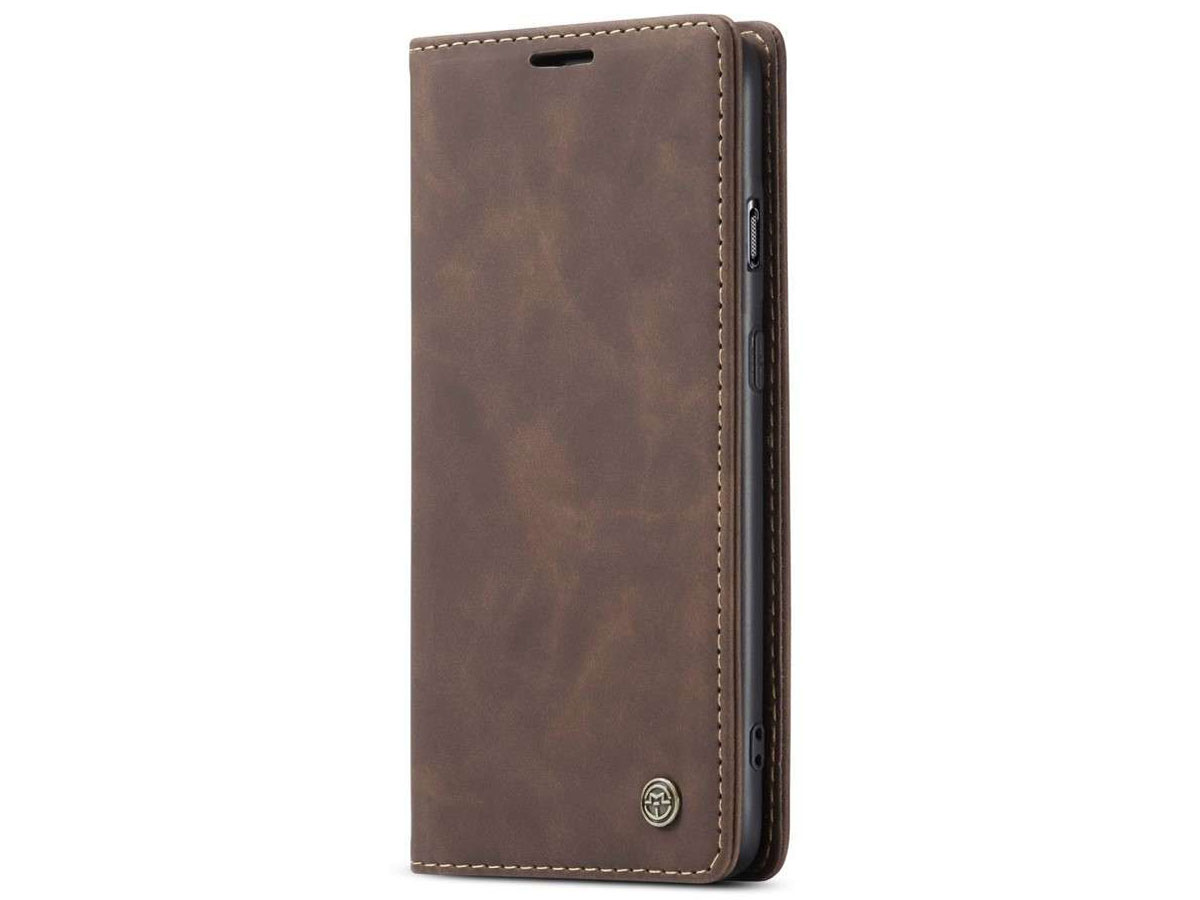 CaseMe Vintage BookCase Coffee - OnePlus 8T hoesje