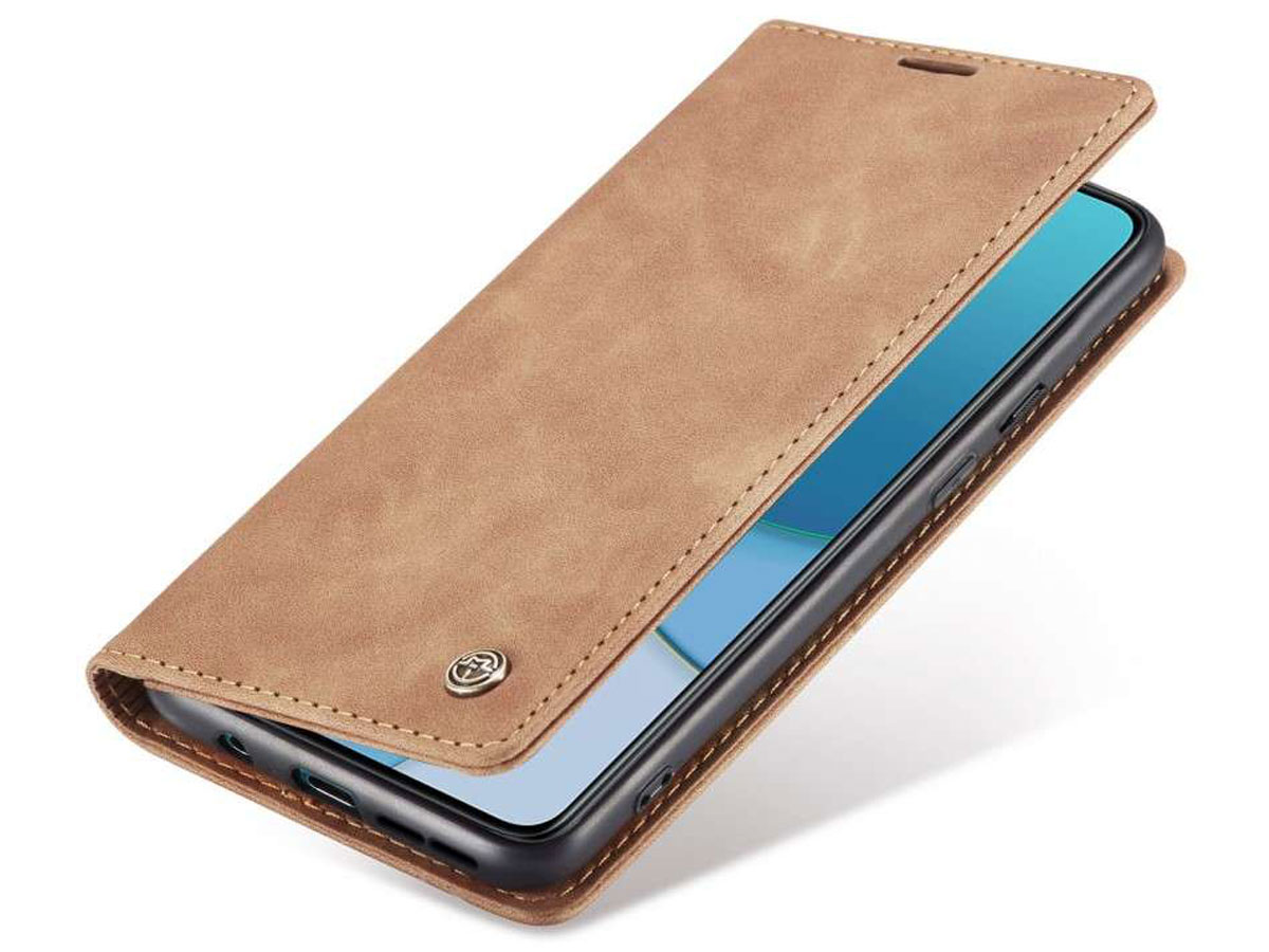 CaseMe Vintage BookCase Tan - OnePlus 8T hoesje