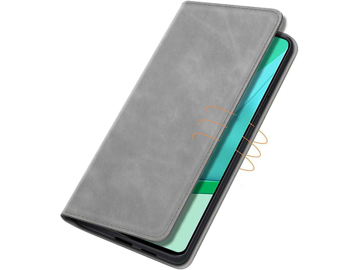 Just in Case Magnetic BookCase Grijs - OnePlus 9 Pro hoesje