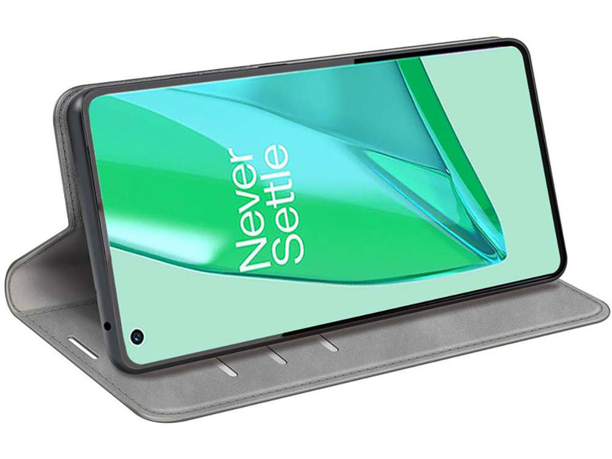 Just in Case Magnetic BookCase Grijs - OnePlus 9 Pro hoesje