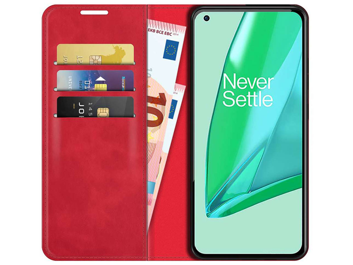 Just in Case Magnetic BookCase Rood - OnePlus 9 Pro hoesje