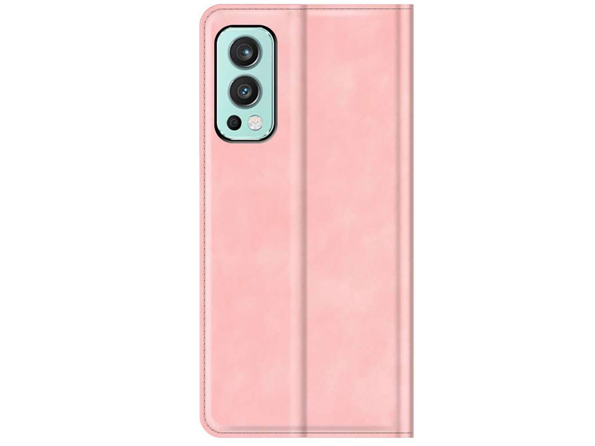 Just in Case Magnetic BookCase Roze - OnePlus Nord 2 hoesje