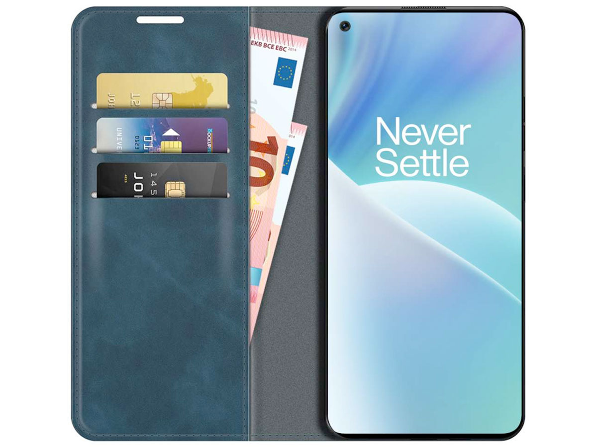 Just in Case Slim Wallet Case Blauw - OnePlus Nord 2T hoesje