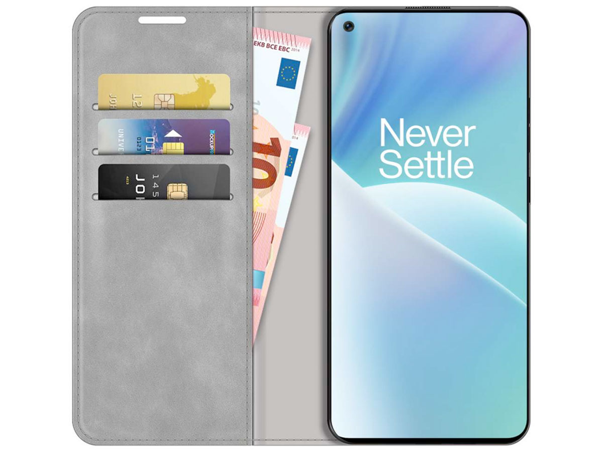 Just in Case Slim Wallet Case Grijs - OnePlus Nord 2T hoesje