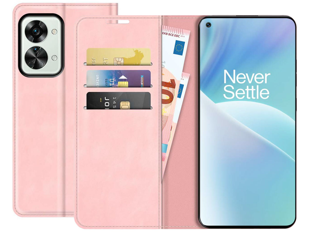 Just in Case Slim Wallet Case Roze - OnePlus Nord 2T hoesje