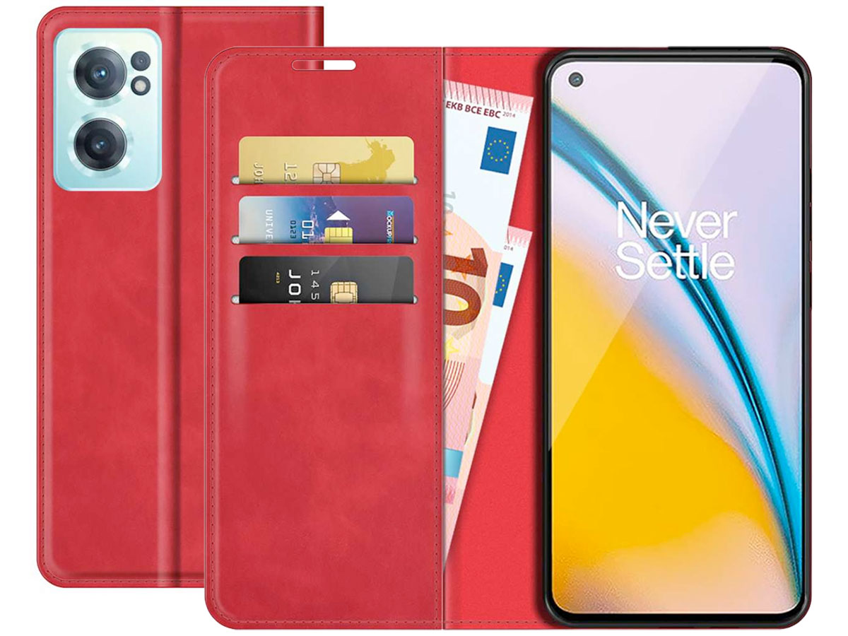 Just in Case Slim Wallet Case Rood - OnePlus Nord CE 2 5G hoesje