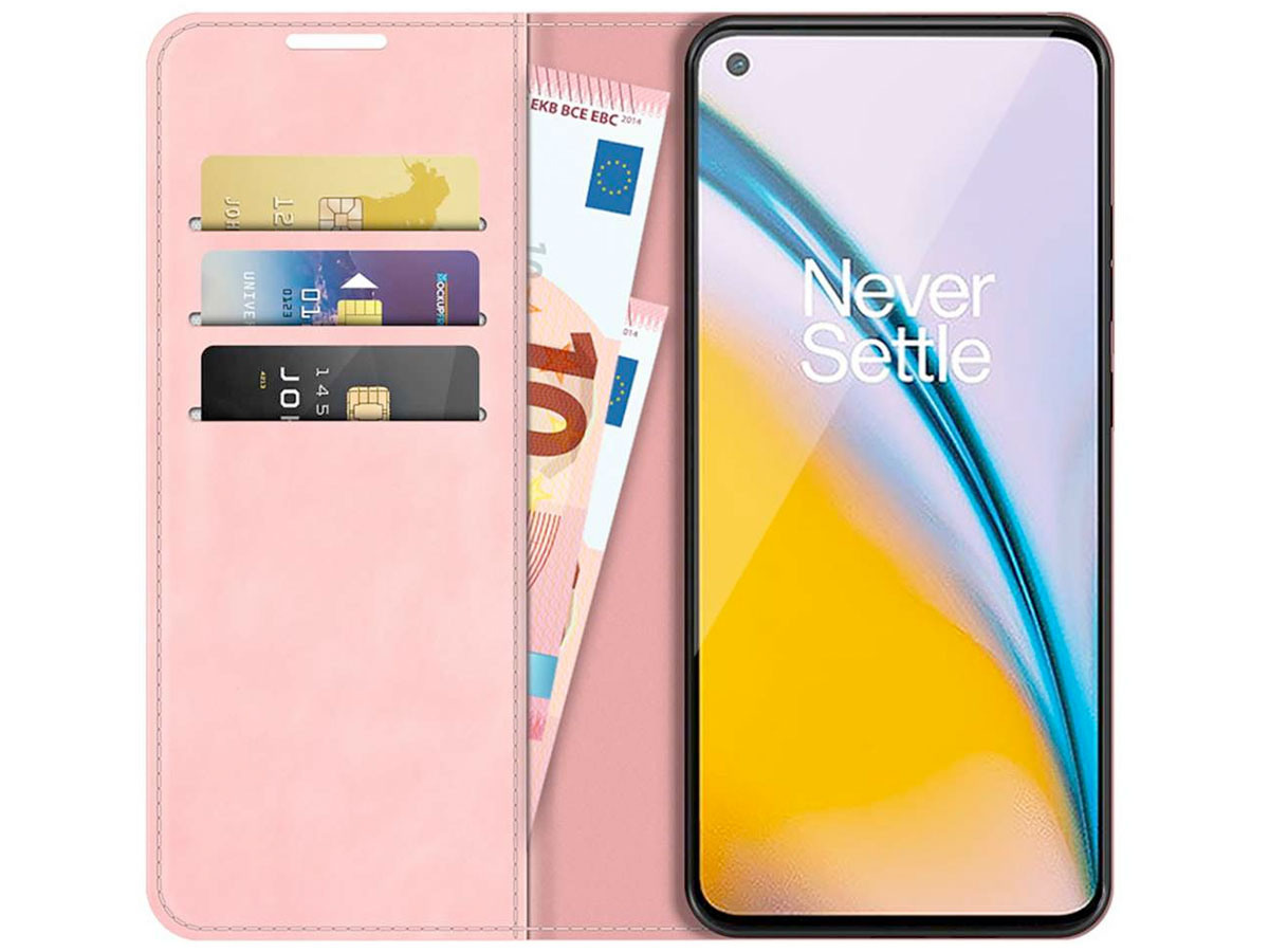 Just in Case Slim Wallet Case Roze - OnePlus Nord CE 2 5G hoesje