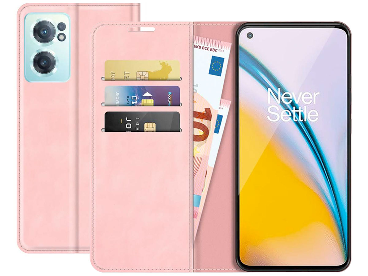 Just in Case Slim Wallet Case Roze - OnePlus Nord CE 2 5G hoesje