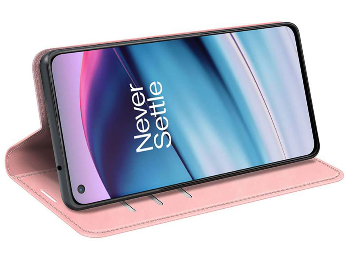 Just in Case Magnetic BookCase Roze - OnePlus Nord CE 5G hoesje