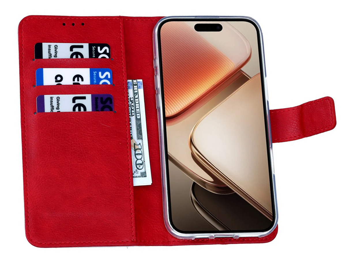 CaseBoutique Classic Card Wallet Rood - OnePlus Nord CE5 hoesje