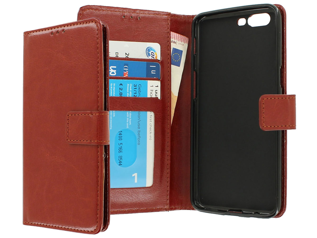 Wallet Bookcase Bruin - OnePlus 5 hoesje