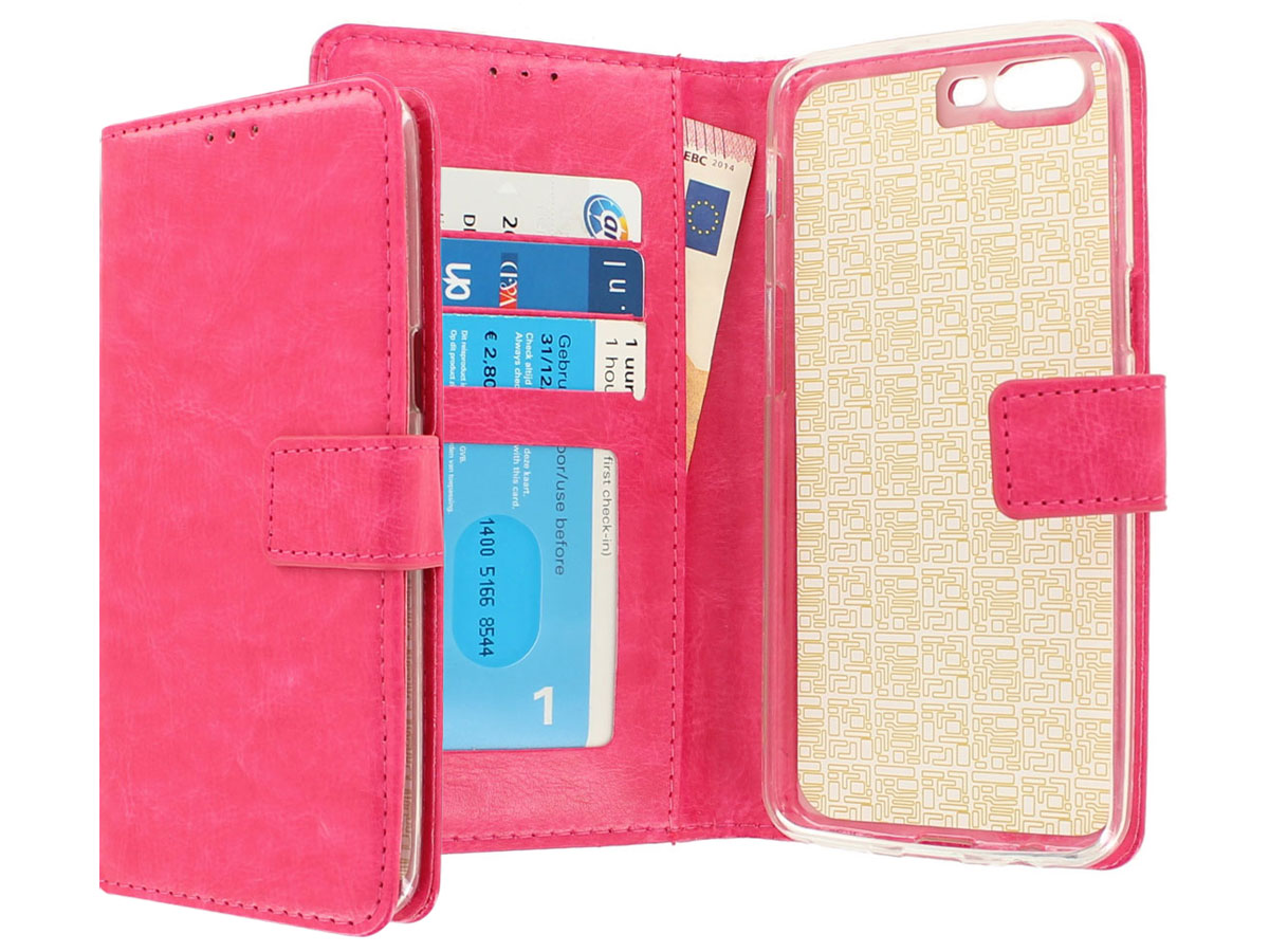 Wallet Bookcase Roze - OnePlus 5 hoesje
