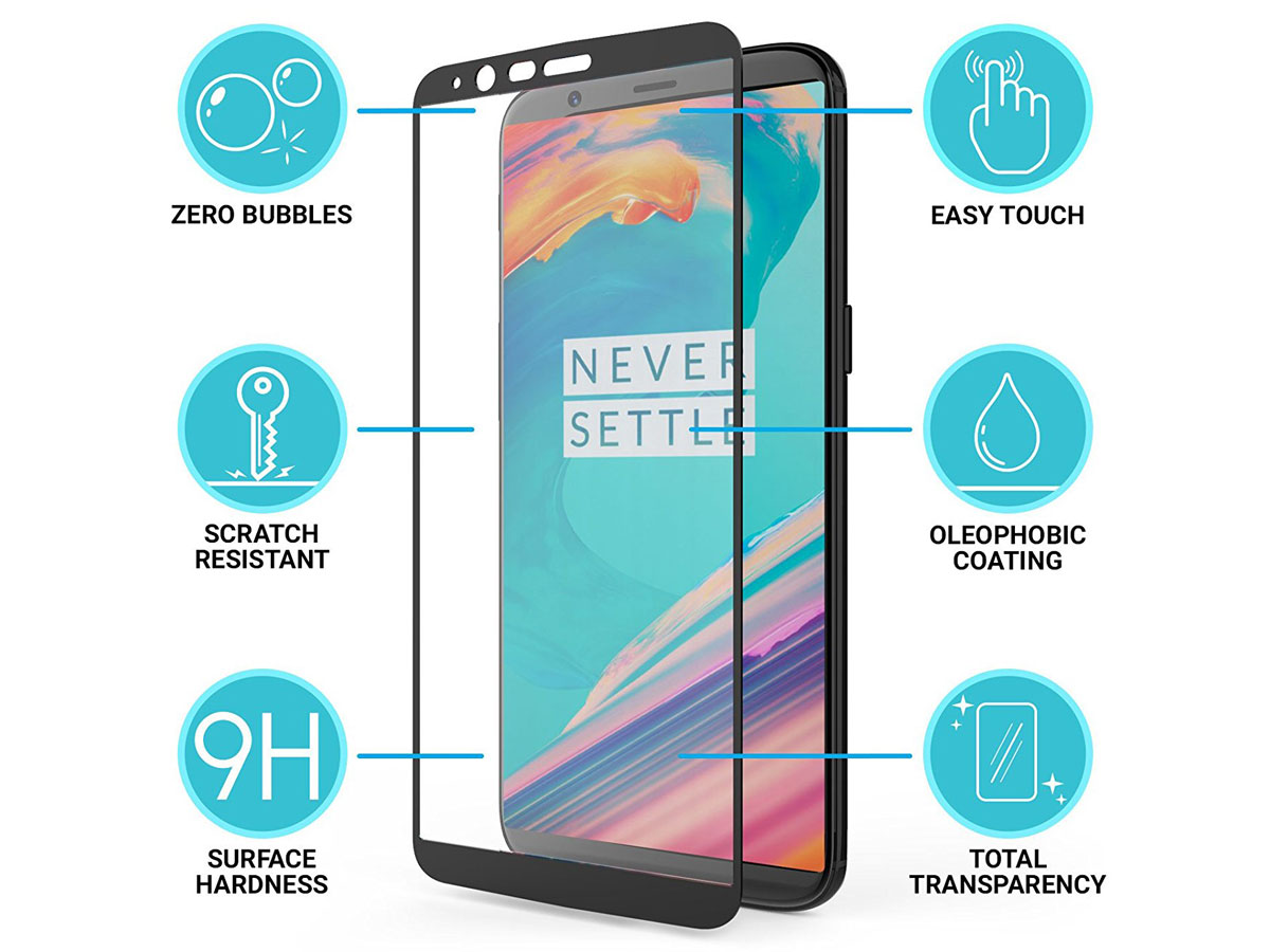 OnePlus 5T Screenprotector - 3D Curved Tempered Glass