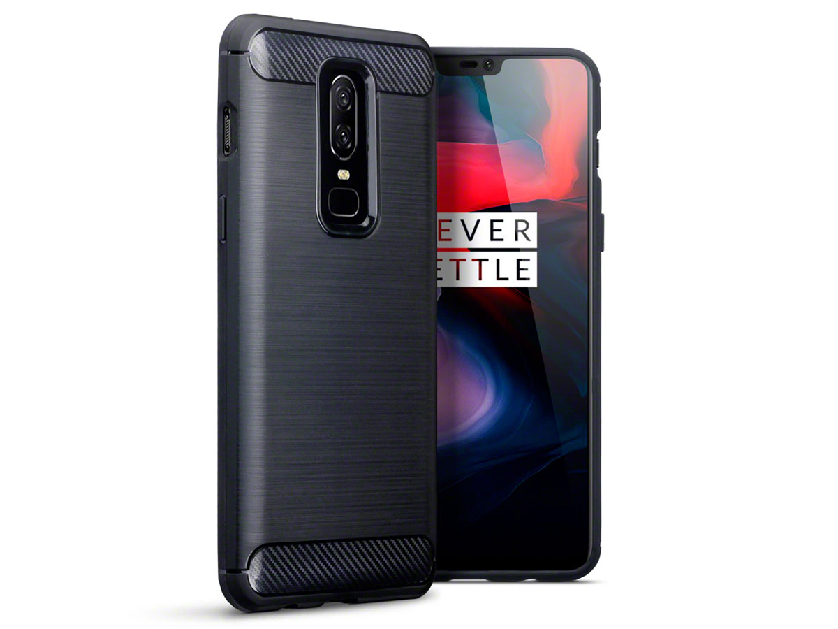 CaseBoutique Carbon TPU Skin - OnePlus 6 hoesje