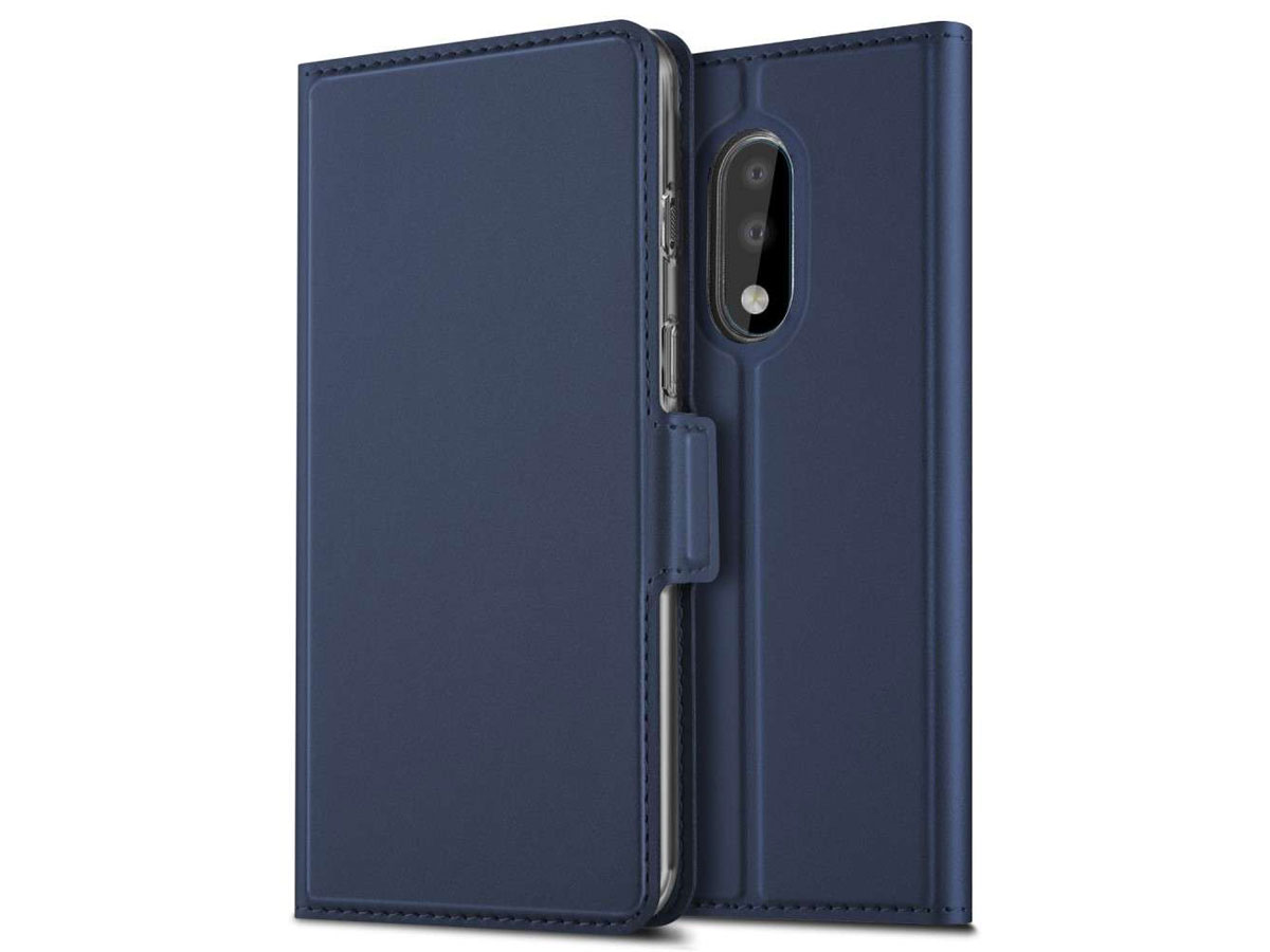 Book Case Wallet Mapje Donkerblauw - OnePlus 7 hoesje