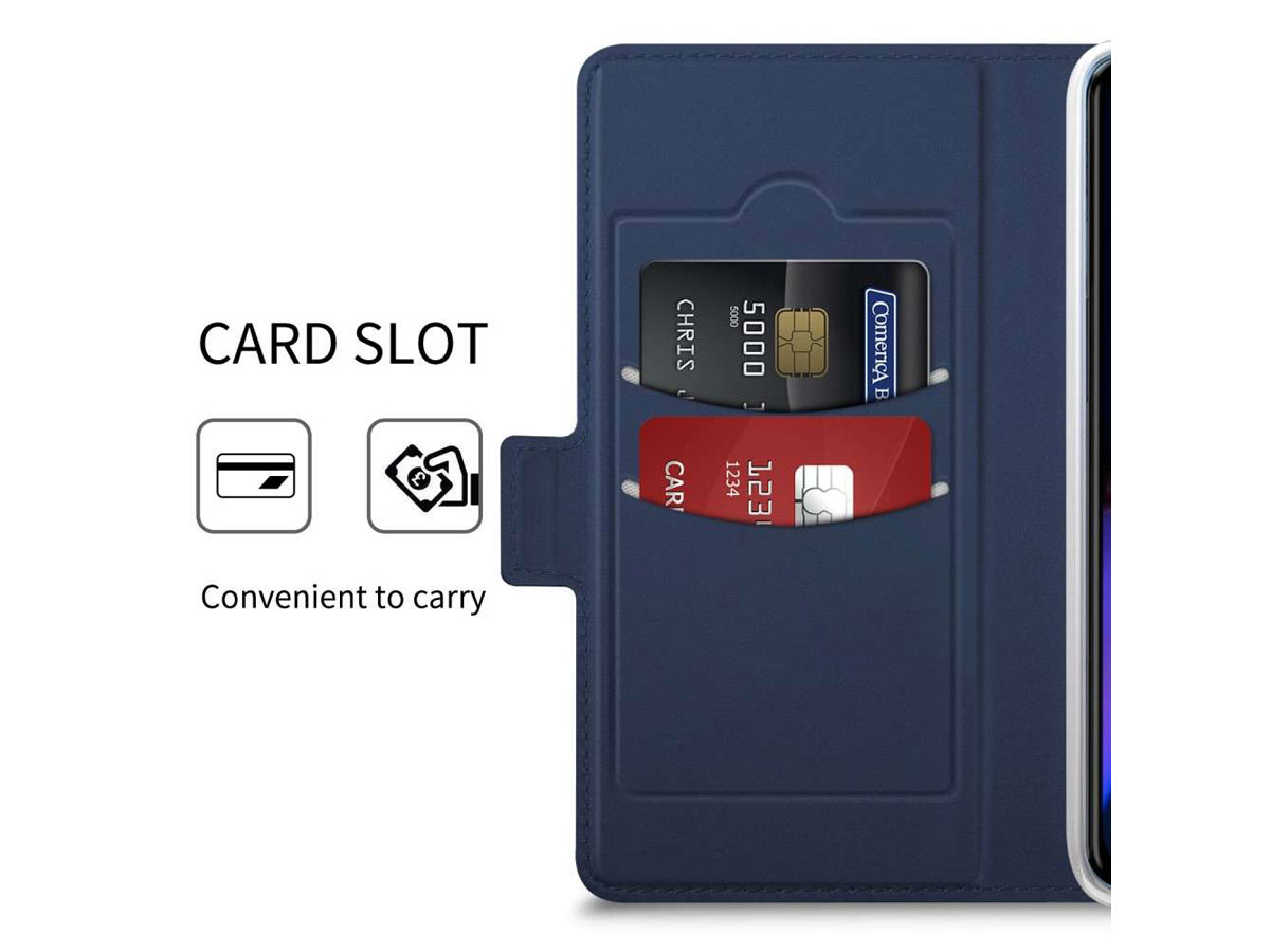 Book Case Wallet Mapje Donkerblauw - OnePlus 7 hoesje