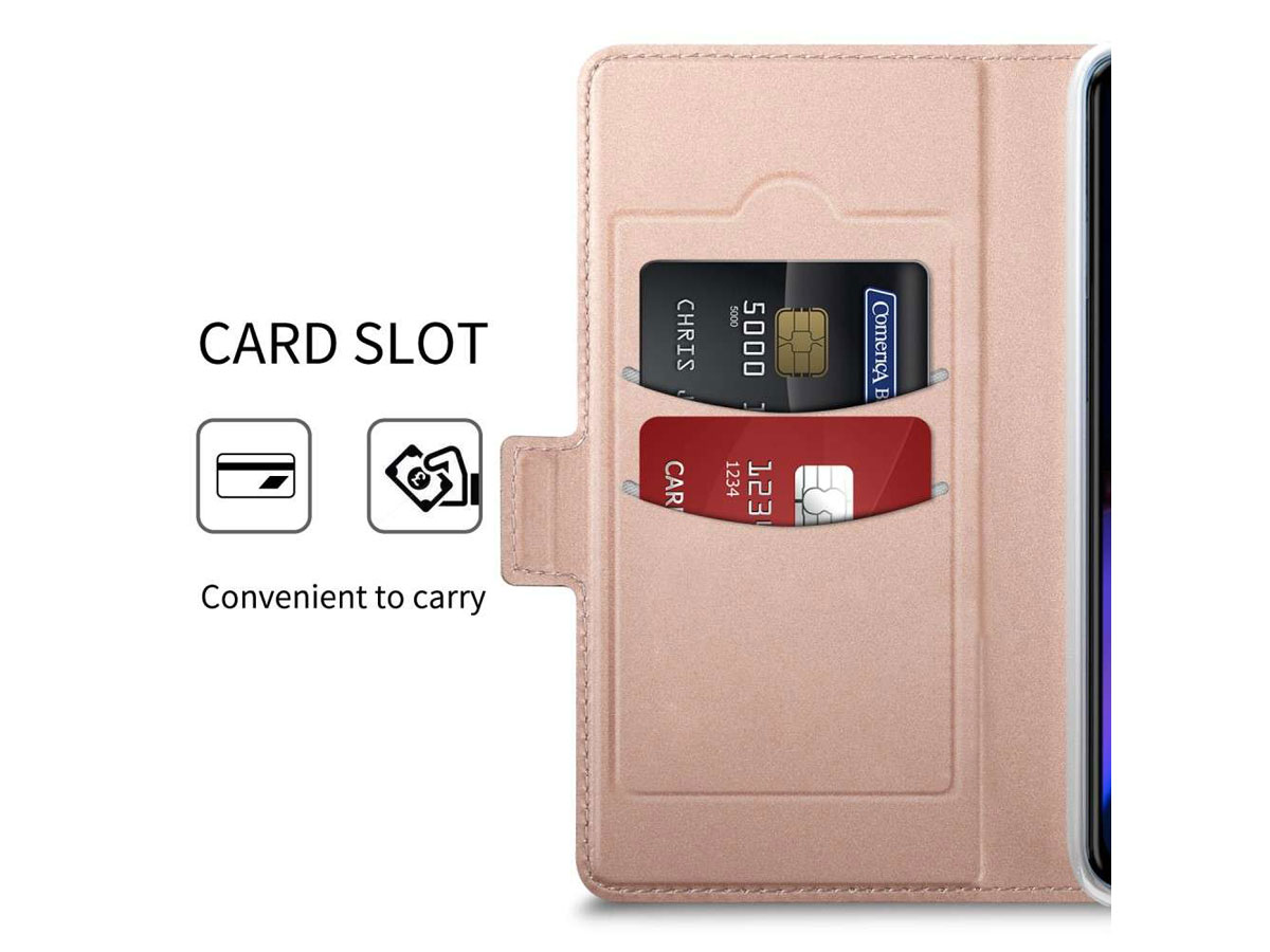 Book Case Wallet Mapje Rosé Goud - OnePlus 7 hoesje