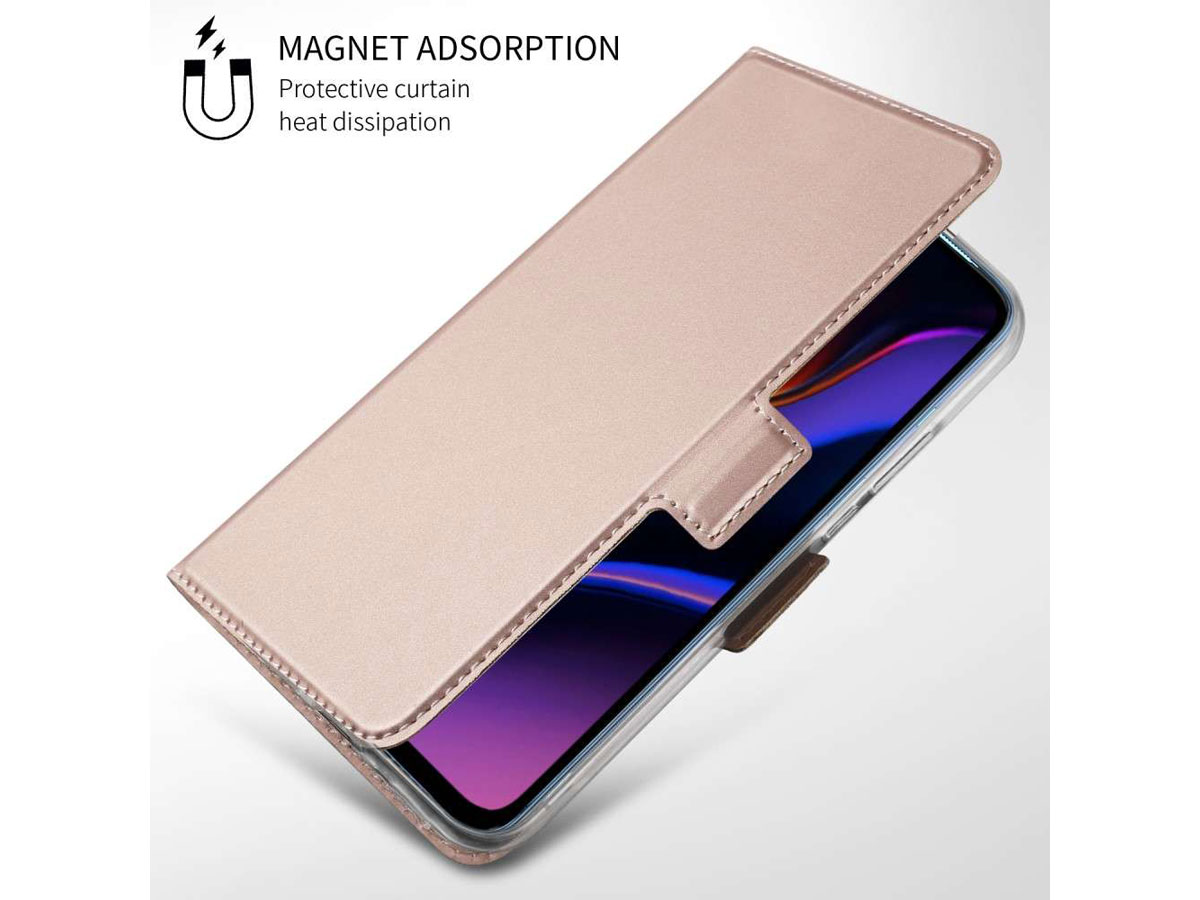 Book Case Wallet Mapje Rosé Goud - OnePlus 7 hoesje