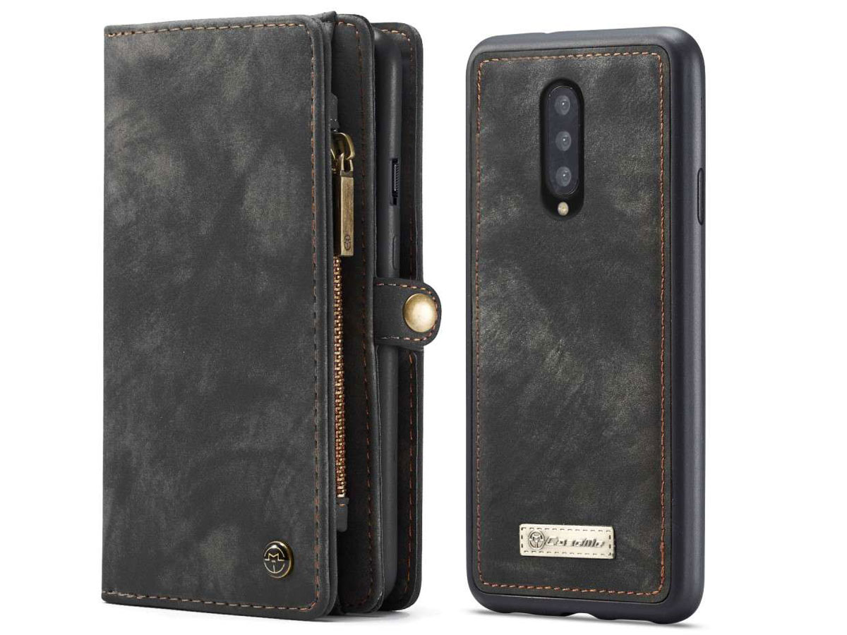CaseMe True Wallet Case met Ritsvakje Zwart - OnePlus 7 Pro Hoesje