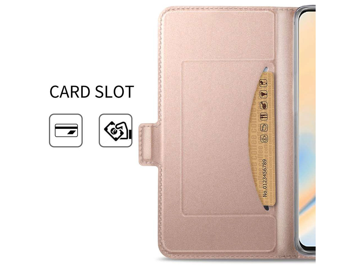 Book Case Wallet Mapje Rosé Goud - OnePlus 7 Pro hoesje