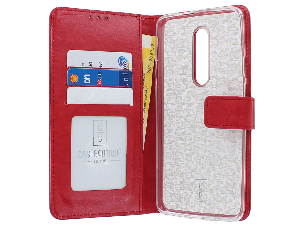 Book Case Wallet Mapje Rood - OnePlus 7 Pro hoesje