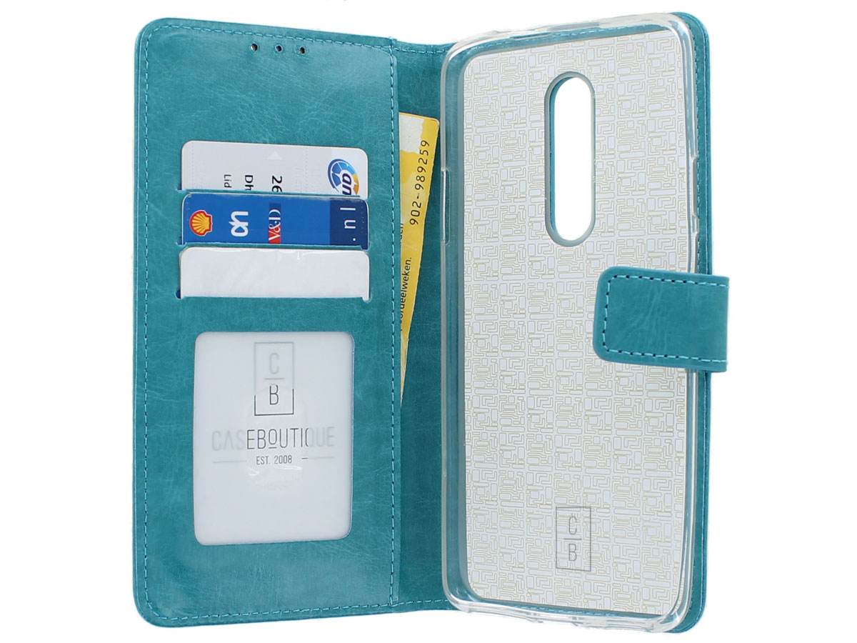 Book Case Wallet Mapje Turquoise - OnePlus 7 Pro hoesje