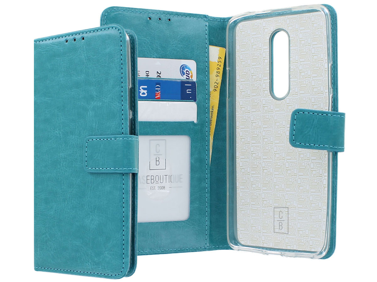 Book Case Wallet Mapje Turquoise - OnePlus 7 Pro hoesje
