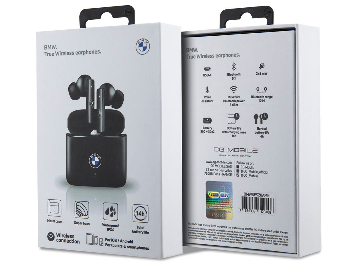 BMW True Wireless EarPods Zwart - Bluetooth Draadloze Oordopjes