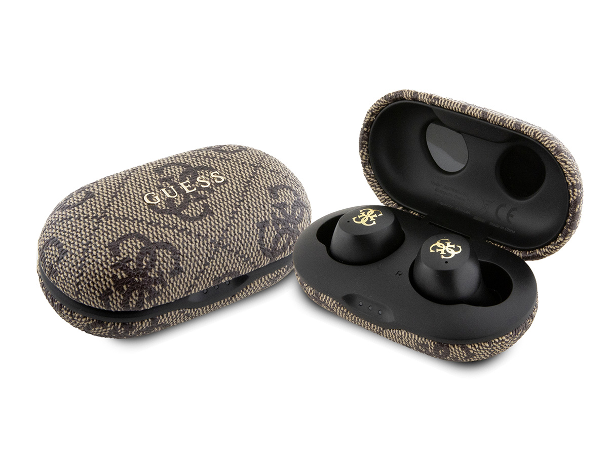 Guess 4G Monogram True Wireless Earbuds Bluetooth Oordopjes Bruin