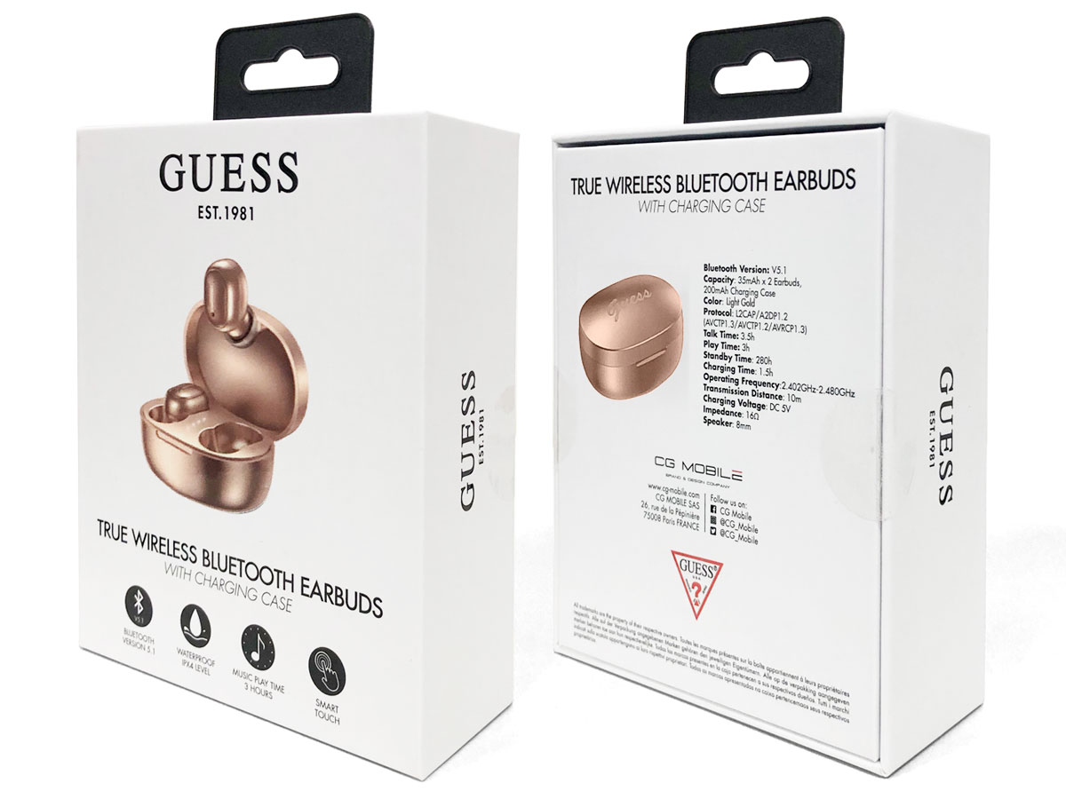 Guess True Wireless EarPods Goud - Bluetooth Oordopjes