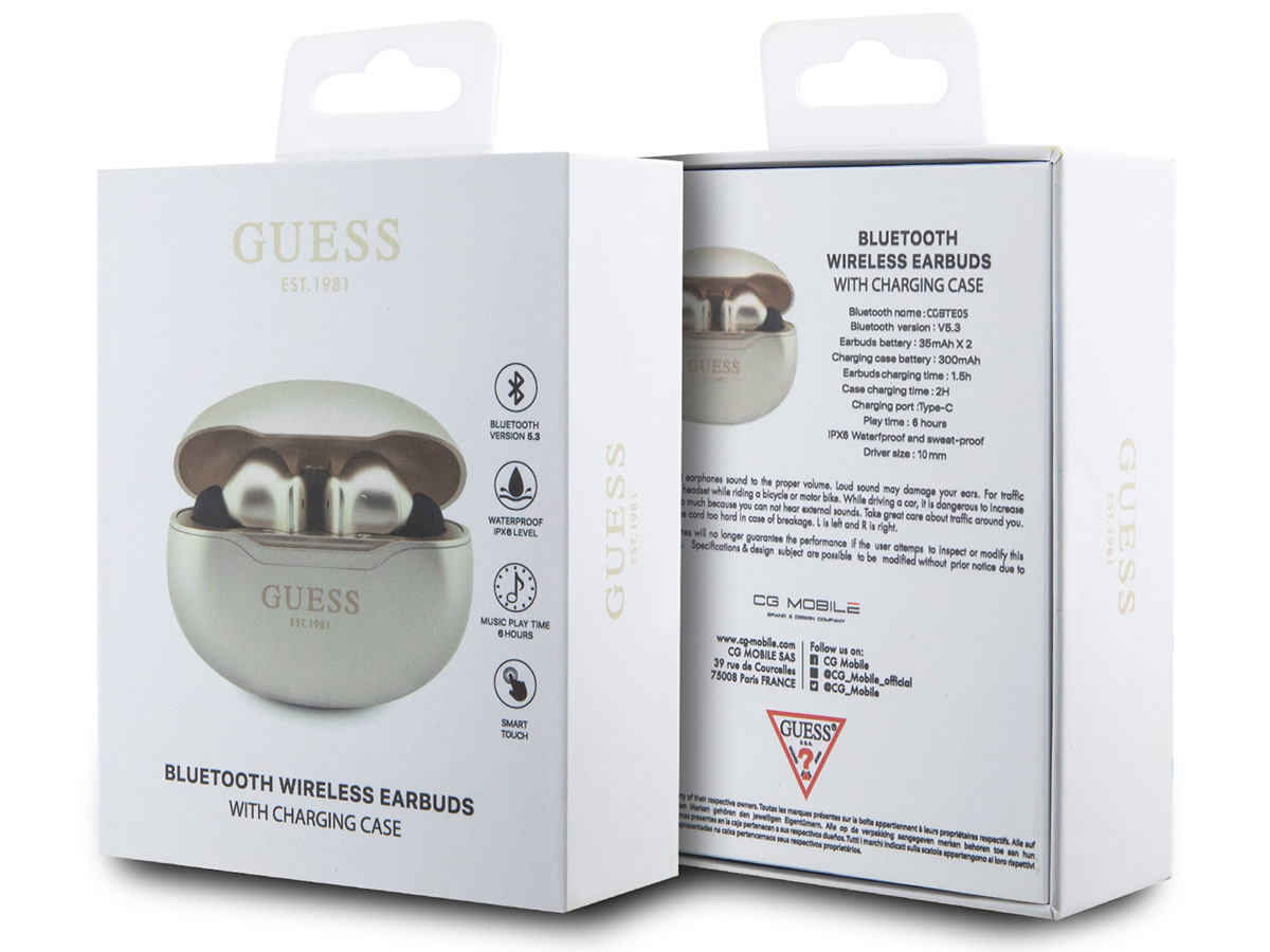 Guess True Wireless EarPods Pro Bluetooth Oordopjes - Goud