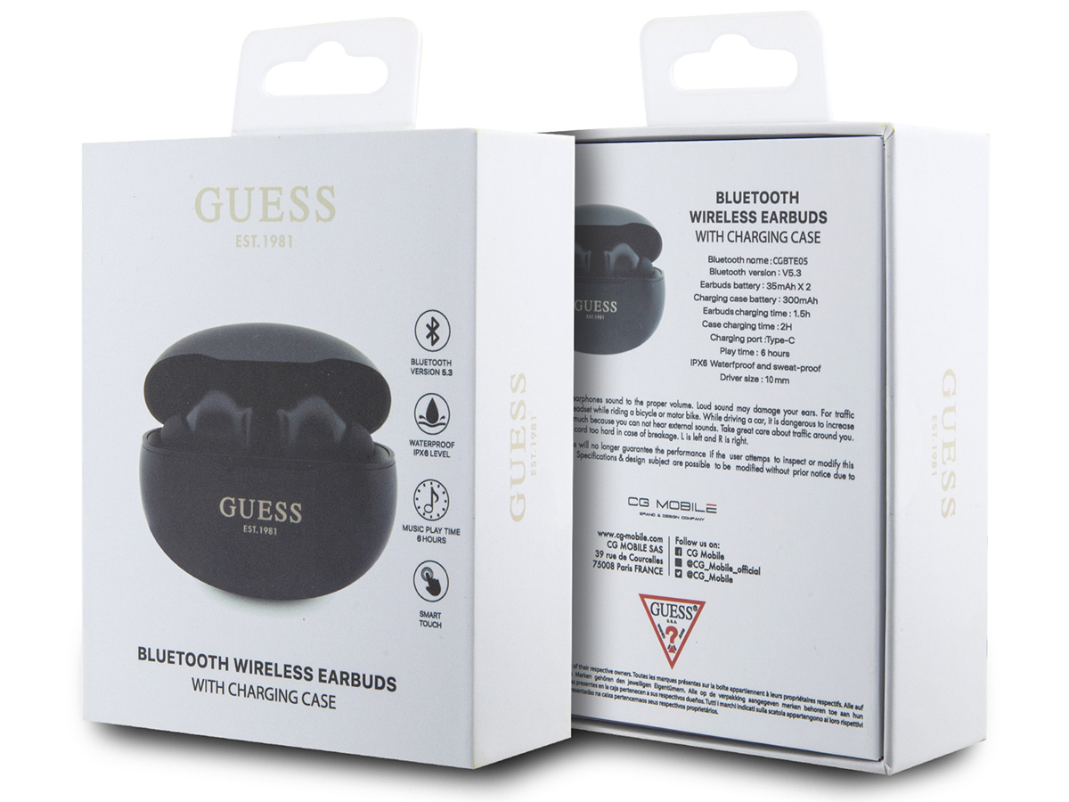 Guess True Wireless EarPods Pro Bluetooth Oordopjes - Zwart