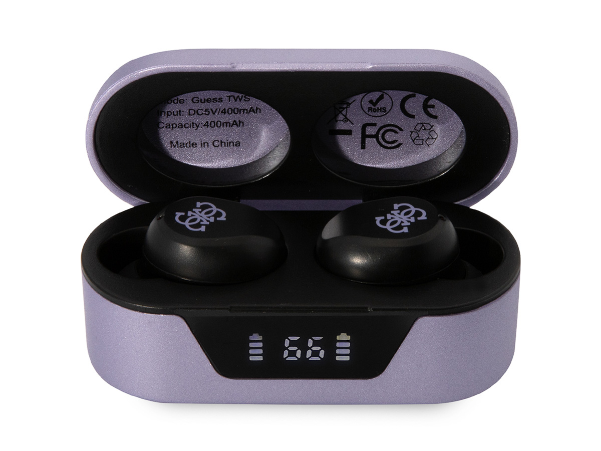 Guess Wireless Earbuds Paars - Bluetooth Oordopjes met LED Charging Case