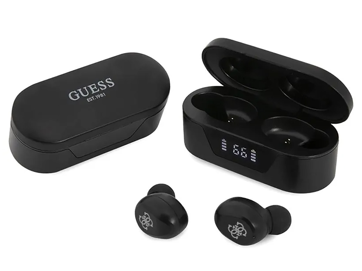 Guess Wireless Earbuds Zwart - Bluetooth Oordopjes met LED Charging Case