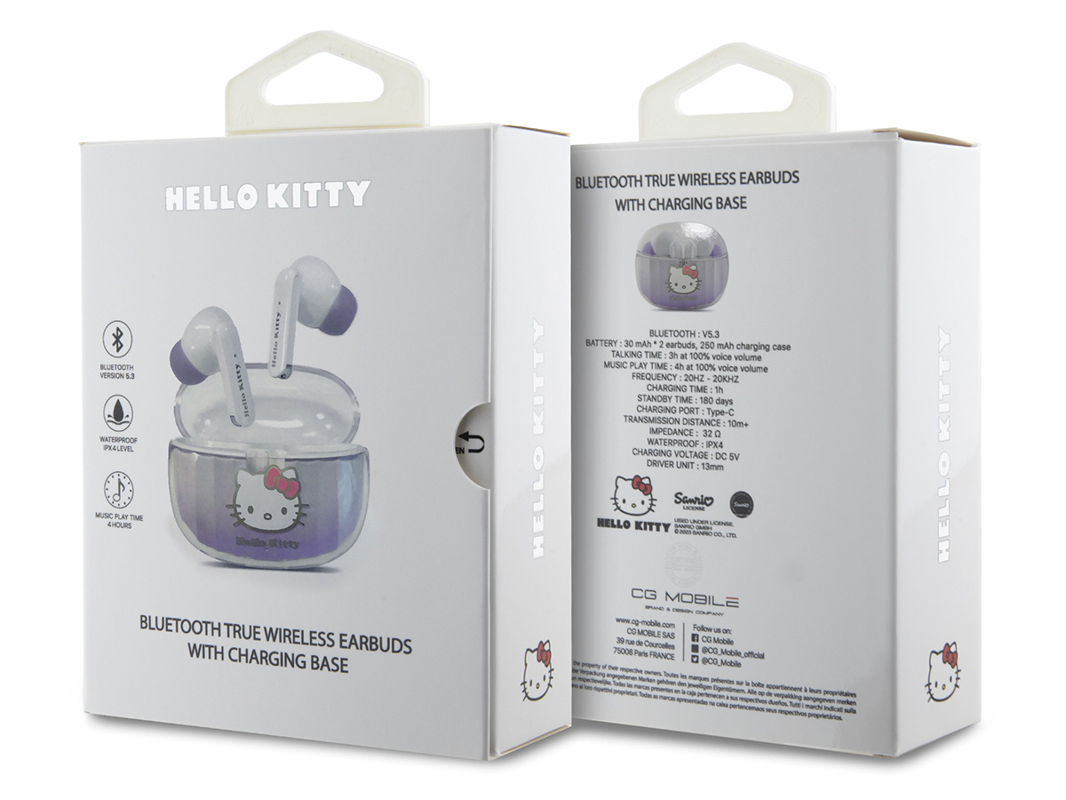 Hello Kitty True Wireless EarPods Pro Bluetooth Oordopjes - Paars