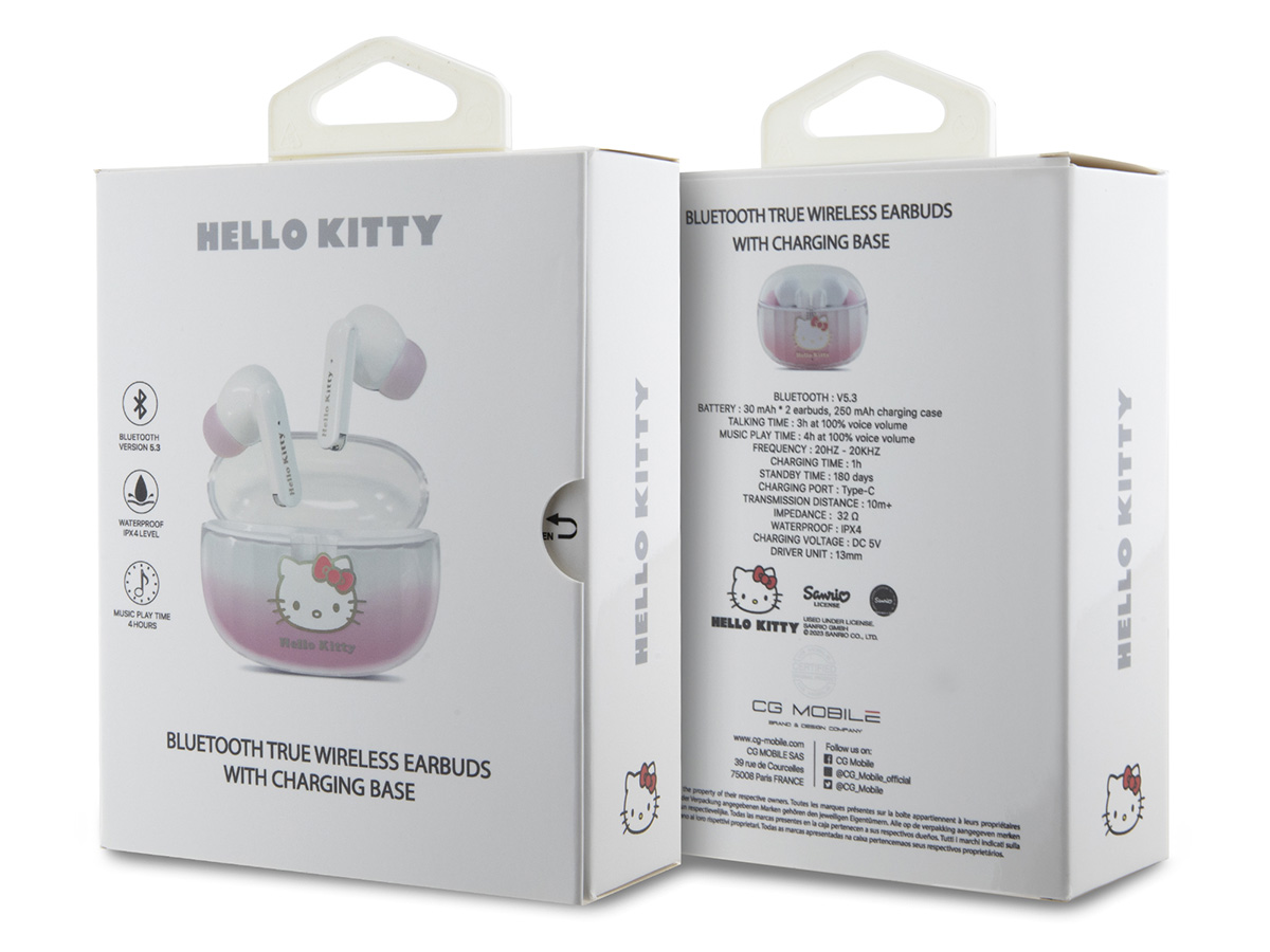 Hello Kitty True Wireless EarPods Pro Bluetooth Oordopjes - Roze