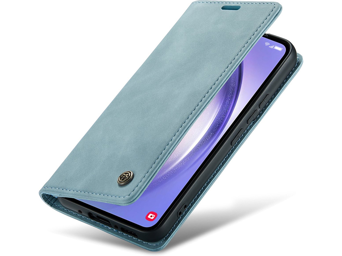 CaseMania Vintage Slim Bookcase Aqua - Oppo A18/A38 hoesje