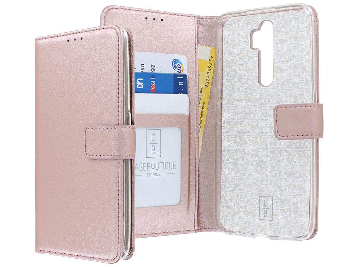 Bookcase Mapje Rosé Goud - Oppo A5 (2020) hoesje