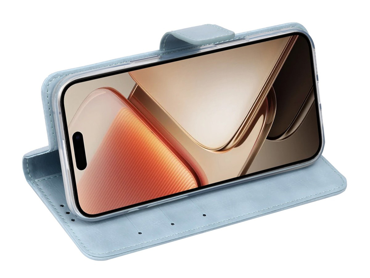 CaseBoutique Classic Card Wallet Aqua - Oppo A5 5G hoesje