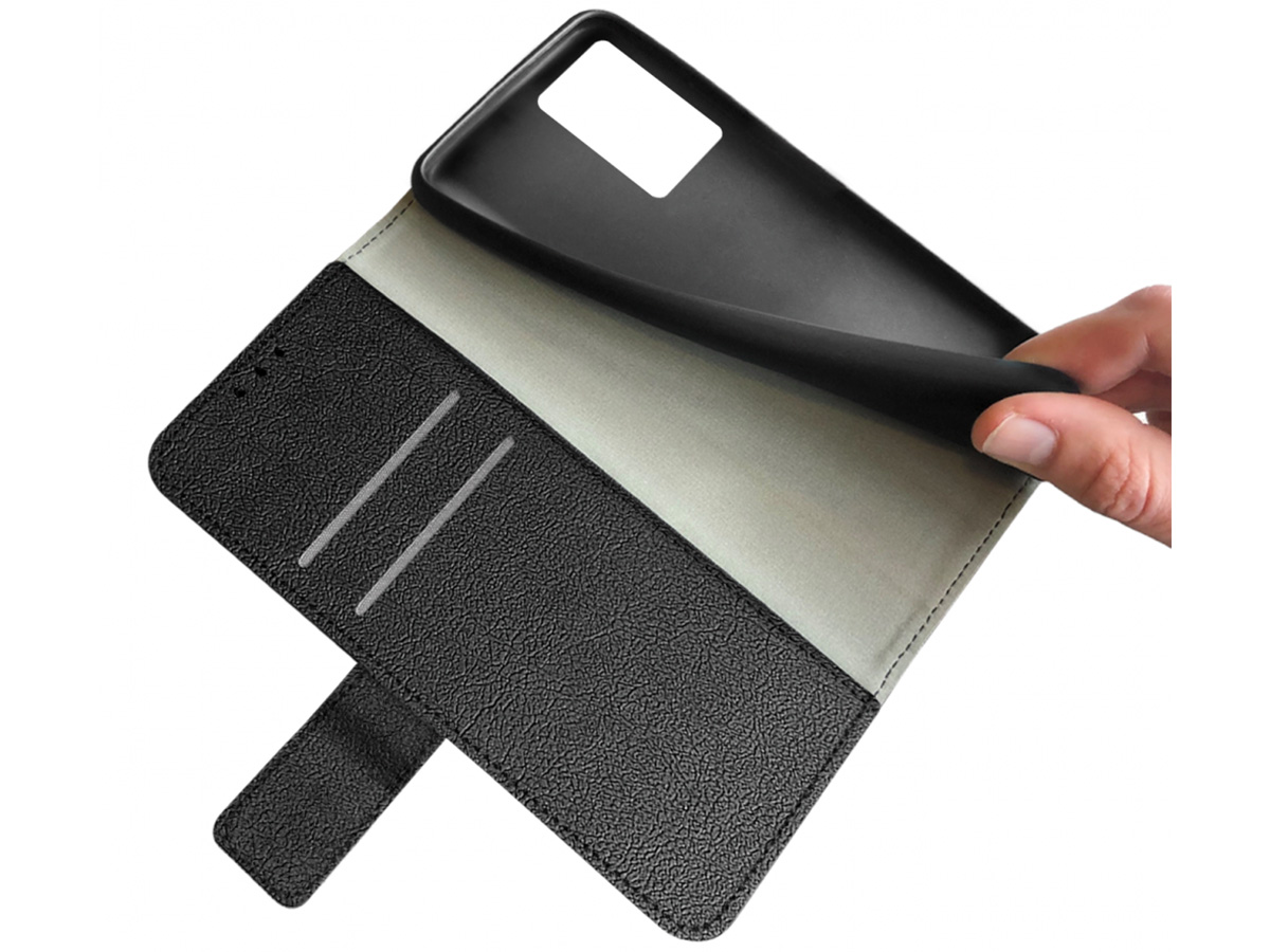 Just in Case Card Wallet Case Zwart - Oppo A57 hoesje